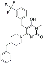 4-(4-BENZYL-PIPERIDIN-1-YL)-6-HYDROXY-1-METHYL-5-(3-TRIFLUOROMETHYL-BENZYL)-1H-PYRIMIDIN-2-ONE 结构式