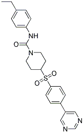 N-(4-ETHYLPHENYL)-4-[(4-PYRIMIDIN-5-YLPHENYL)SULFONYL]PIPERIDINE-1-CARBOXAMIDE 结构式