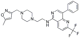 N-(2-(4-[(5-METHYLISOXAZOL-3-YL)METHYL]PIPERAZIN-1-YL)ETHYL)-8-PHENYL-2-(TRIFLUOROMETHYL)-1,6-NAPHTHYRIDIN-5-AMINE 结构式