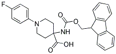 4-(((9H-FLUOREN-9-YL)METHOXY)CARBONYLAMINO)-1-(4-FLUOROPHENYL)PIPERIDINE-4-CARBOXYLIC ACID 结构式