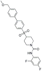 N-(2,4-DIFLUOROPHENYL)-4-([4'-(METHOXYMETHYL)BIPHENYL-4-YL]SULFONYL)PIPERIDINE-1-CARBOXAMIDE 结构式