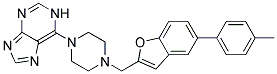 6-(4-([5-(4-METHYLPHENYL)-1-BENZOFURAN-2-YL]METHYL)PIPERAZIN-1-YL)-1H-PURINE 结构式