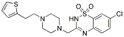 7-CHLORO-3-((4-[2-(2-THIENYL)ETHYL]PIPERAZIN-1-YL)METHYL)-2H-1,2,4-BENZOTHIADIAZINE 1,1-DIOXIDE 结构式