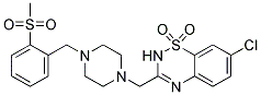 7-CHLORO-3-((4-[2-(METHYLSULFONYL)BENZYL]PIPERAZIN-1-YL)METHYL)-2H-1,2,4-BENZOTHIADIAZINE 1,1-DIOXIDE 结构式