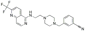 3-([4-(2-([2-(TRIFLUOROMETHYL)-1,6-NAPHTHYRIDIN-5-YL]AMINO)ETHYL)PIPERAZIN-1-YL]METHYL)BENZONITRILE 结构式