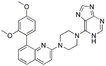8-(2,4-DIMETHOXYPHENYL)-2-[4-(1H-PURIN-6-YL)PIPERAZIN-1-YL]QUINOLINE 结构式