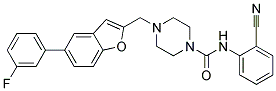 N-(2-CYANOPHENYL)-4-([5-(3-FLUOROPHENYL)-1-BENZOFURAN-2-YL]METHYL)PIPERAZINE-1-CARBOXAMIDE 结构式