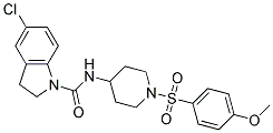5-Chloro-N-(1-[(4-methoxyphenyl)sulfonyl]piperidin-4-yl)indoline-1-carboxamide 结构式