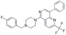 5-[4-(4-FLUOROBENZYL)PIPERAZIN-1-YL]-8-PHENYL-2-(TRIFLUOROMETHYL)-1,6-NAPHTHYRIDINE 结构式