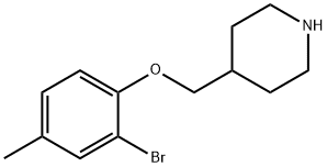 4-[(2-BROMO-4-METHYLPHENOXY)METHYL]PIPERIDINE 结构式