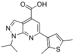 6-(2,5-DIMETHYLTHIEN-3-YL)-1-ISOPROPYL-1H-PYRAZOLO[3,4-B]PYRIDINE-4-CARBOXYLIC ACID 结构式