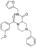 4-BENZYL-N-(2-FURYLMETHYL)-1-(3-METHOXYBENZOYL)PIPERAZINE-2-CARBOXAMIDE 结构式