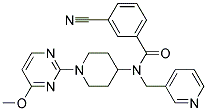 3-CYANO-N-[1-(4-METHOXYPYRIMIDIN-2-YL)PIPERIDIN-4-YL]-N-(PYRIDIN-3-YLMETHYL)BENZAMIDE 结构式