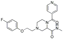 4-[2-(4-FLUOROPHENOXY)ETHYL]-1-ISONICOTINOYL-N-METHYLPIPERAZINE-2-CARBOXAMIDE 结构式