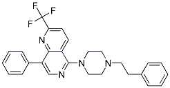 8-PHENYL-5-[4-(2-PHENYLETHYL)PIPERAZIN-1-YL]-2-(TRIFLUOROMETHYL)-1,6-NAPHTHYRIDINE 结构式