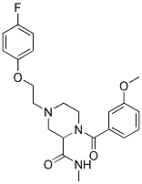 4-[2-(4-FLUOROPHENOXY)ETHYL]-1-(3-METHOXYBENZOYL)-N-METHYLPIPERAZINE-2-CARBOXAMIDE 结构式