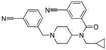 3-CYANO-N-[1-(3-CYANOBENZYL)PIPERIDIN-4-YL]-N-(CYCLOPROPYLMETHYL)BENZAMIDE 结构式