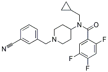 N-[1-(3-CYANOBENZYL)PIPERIDIN-4-YL]-N-(CYCLOPROPYLMETHYL)-2,4,5-TRIFLUOROBENZAMIDE 结构式