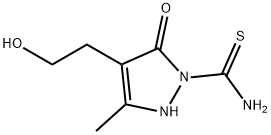 4-(2-羟基乙基)-3-甲基-5-氧代-2,5-二氢-1H-吡唑-1-碳硫酰胺 结构式