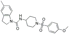 N-(1-[(4-METHOXYPHENYL)SULFONYL]PIPERIDIN-4-YL)-5-METHYLINDOLINE-1-CARBOXAMIDE 结构式