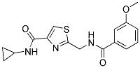 N-CYCLOPROPYL-2-([(3-METHOXYBENZOYL)AMINO]METHYL)-1,3-THIAZOLE-4-CARBOXAMIDE 结构式