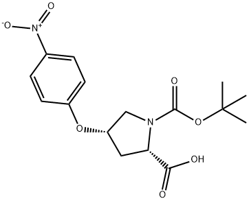 (2S,4S)-1-(TERT-BUTOXYCARBONYL)-4-(4-NITRO-PHENOXY)-2-PYRROLIDINECARBOXYLIC ACID 结构式