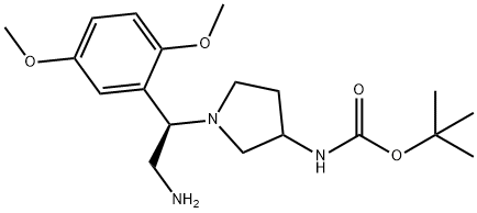 (R)-3-N-BOC-AMINO-1-[2-AMINO-1-(2,5-DIMETHOXY-PHENYL)-ETHYL]-PYRROLIDINE 结构式