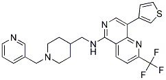 N-([1-(PYRIDIN-3-YLMETHYL)PIPERIDIN-4-YL]METHYL)-8-(3-THIENYL)-2-(TRIFLUOROMETHYL)-1,6-NAPHTHYRIDIN-5-AMINE 结构式
