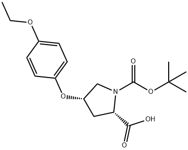 (2S,4S)-1-(TERT-BUTOXYCARBONYL)-4-(4-ETHOXY-PHENOXY)-2-PYRROLIDINECARBOXYLIC ACID 结构式