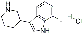 7-FLUORO-3-(PIPERIDIN-3-YL)-1H-INDOLE HYDROCHLORIDE 结构式