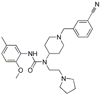 N-[1-(3-CYANOBENZYL)PIPERIDIN-4-YL]-N'-(2-METHOXY-5-METHYLPHENYL)-N-(2-PYRROLIDIN-1-YLETHYL)UREA 结构式