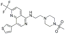 N-(2-[4-(METHYLSULFONYL)PIPERAZIN-1-YL]ETHYL)-8-(3-THIENYL)-2-(TRIFLUOROMETHYL)-1,6-NAPHTHYRIDIN-5-AMINE 结构式