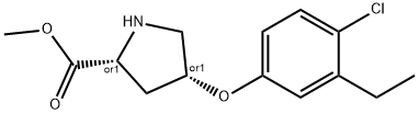 METHYL (2S,4S)-4-(4-CHLORO-3-ETHYLPHENOXY)-2-PYRROLIDINECARBOXYLATE 结构式