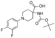 4-(TERT-BUTOXYCARBONYLAMINO)-1-(3,4-DIFLUOROPHENYL)PIPERIDINE-4-CARBOXYLIC ACID 结构式