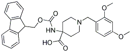4-(((9H-FLUOREN-9-YL)METHOXY)CARBONYLAMINO)-1-(2,4-DIMETHOXYBENZYL)PIPERIDINE-4-CARBOXYLIC ACID 结构式