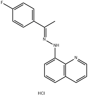 8-(2-[(E)-1-(4-FLUOROPHENYL)ETHYLIDENE]HYDRAZINO)QUINOLINIUM CHLORIDE 结构式