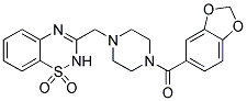 3-([4-(1,3-Benzodioxol-5-ylcarbonyl)piperazin-1-yl]methyl)-2H-1,2,4-benzothiadiazine 1,1-dioxide 结构式