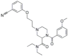 4-[3-(3-CYANOPHENOXY)PROPYL]-N,N-DIETHYL-1-(3-METHOXYBENZOYL)PIPERAZINE-2-CARBOXAMIDE 结构式