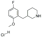 3-(5-FLUORO-2-METHOXY-BENZYL)-PIPERIDINE HYDROCHLORIDE 结构式