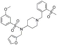 N-(2-FURYLMETHYL)-3-METHOXY-N-(1-[2-(METHYLSULFONYL)BENZYL]PIPERIDIN-4-YL)BENZENESULFONAMIDE 结构式