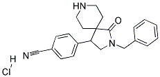 4-(2-Benzyl-1-oxo-2,8-diazaspiro[4.5]decan-4-yl)benzonitrile hydrochloride 结构式