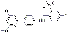 N-[4-CHLORO-2-(METHYLSULFONYL)BENZYL]-4-(4,6-DIMETHOXYPYRIMIDIN-2-YL)ANILINE 结构式