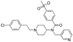 N-(1-[2-(4-CHLOROPHENYL)ETHYL]PIPERIDIN-4-YL)-4-(METHYLSULFONYL)-N-(PYRIDIN-3-YLMETHYL)BENZAMIDE 结构式