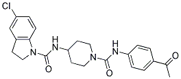 N-(1-([(4-ACETYLPHENYL)AMINO]CARBONYL)PIPERIDIN-4-YL)-5-CHLOROINDOLINE-1-CARBOXAMIDE 结构式