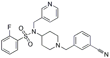 N-[1-(3-CYANOBENZYL)PIPERIDIN-4-YL]-2-FLUORO-N-(PYRIDIN-3-YLMETHYL)BENZENESULFONAMIDE 结构式