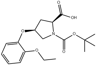 (2S,4S)-1-(TERT-BUTOXYCARBONYL)-4-(2-ETHOXY-PHENOXY)-2-PYRROLIDINECARBOXYLIC ACID 结构式