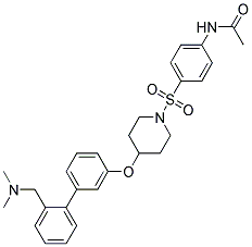 N-(4-([4-((2'-[(DIMETHYLAMINO)METHYL]BIPHENYL-3-YL)OXY)PIPERIDIN-1-YL]SULFONYL)PHENYL)ACETAMIDE 结构式