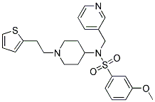 3-METHOXY-N-(PYRIDIN-3-YLMETHYL)-N-(1-[2-(2-THIENYL)ETHYL]PIPERIDIN-4-YL)BENZENESULFONAMIDE 结构式