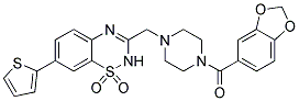 3-([4-(1,3-BENZODIOXOL-5-YLCARBONYL)PIPERAZIN-1-YL]METHYL)-7-(2-THIENYL)-2H-1,2,4-BENZOTHIADIAZINE 1,1-DIOXIDE 结构式
