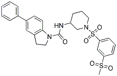 N-(1-([3-(METHYLSULFONYL)PHENYL]SULFONYL)PIPERIDIN-3-YL)-5-PHENYLINDOLINE-1-CARBOXAMIDE 结构式